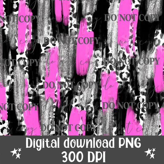 Pink & Black Glitter Digital Paper