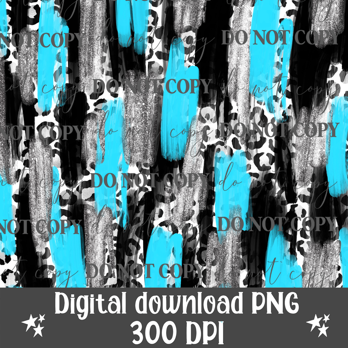 Sky Blue & Black Glitter Digital Paper