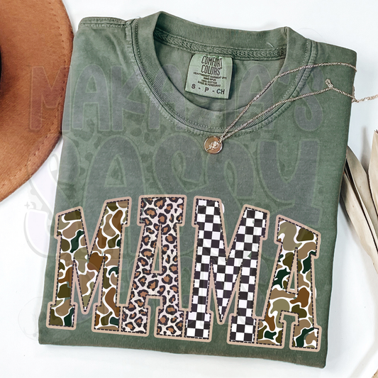 Checkered~Camo~Leopard MAMA Tshirt