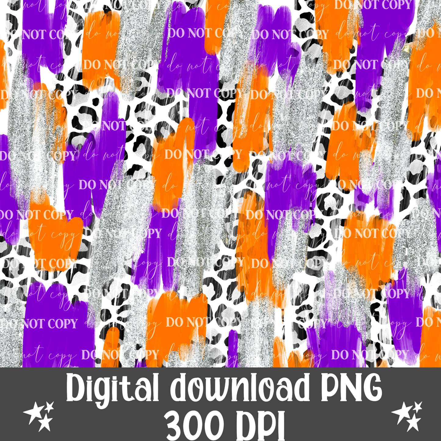 Purple Orange and Silver Digital Paper