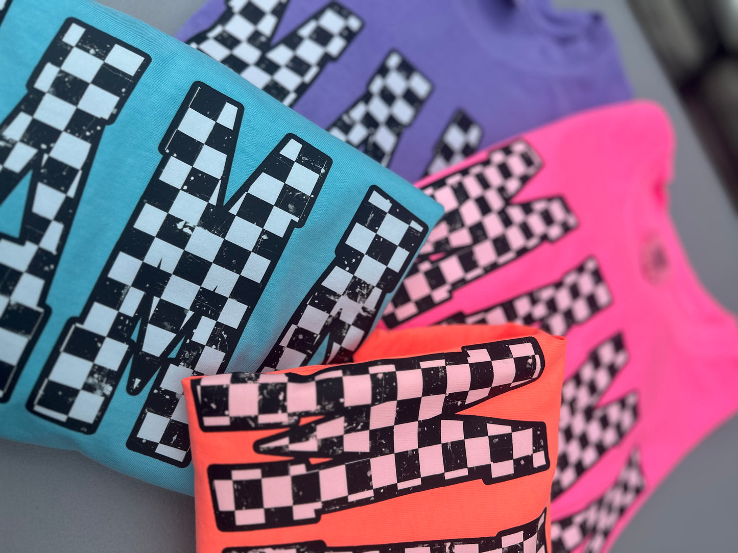 Neon Checkered MAMA T-shirt