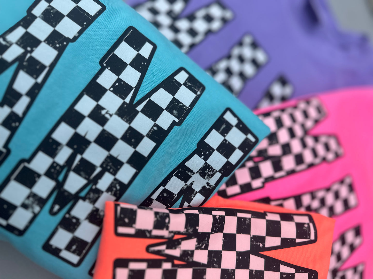 Neon Checkered MAMA T-shirt