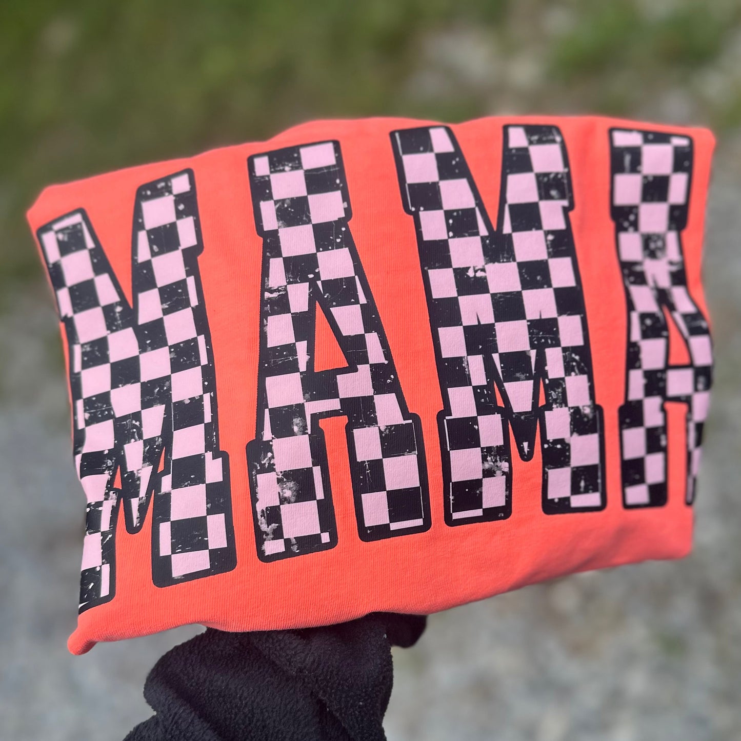 Neon Checkered MAMA T-shirt