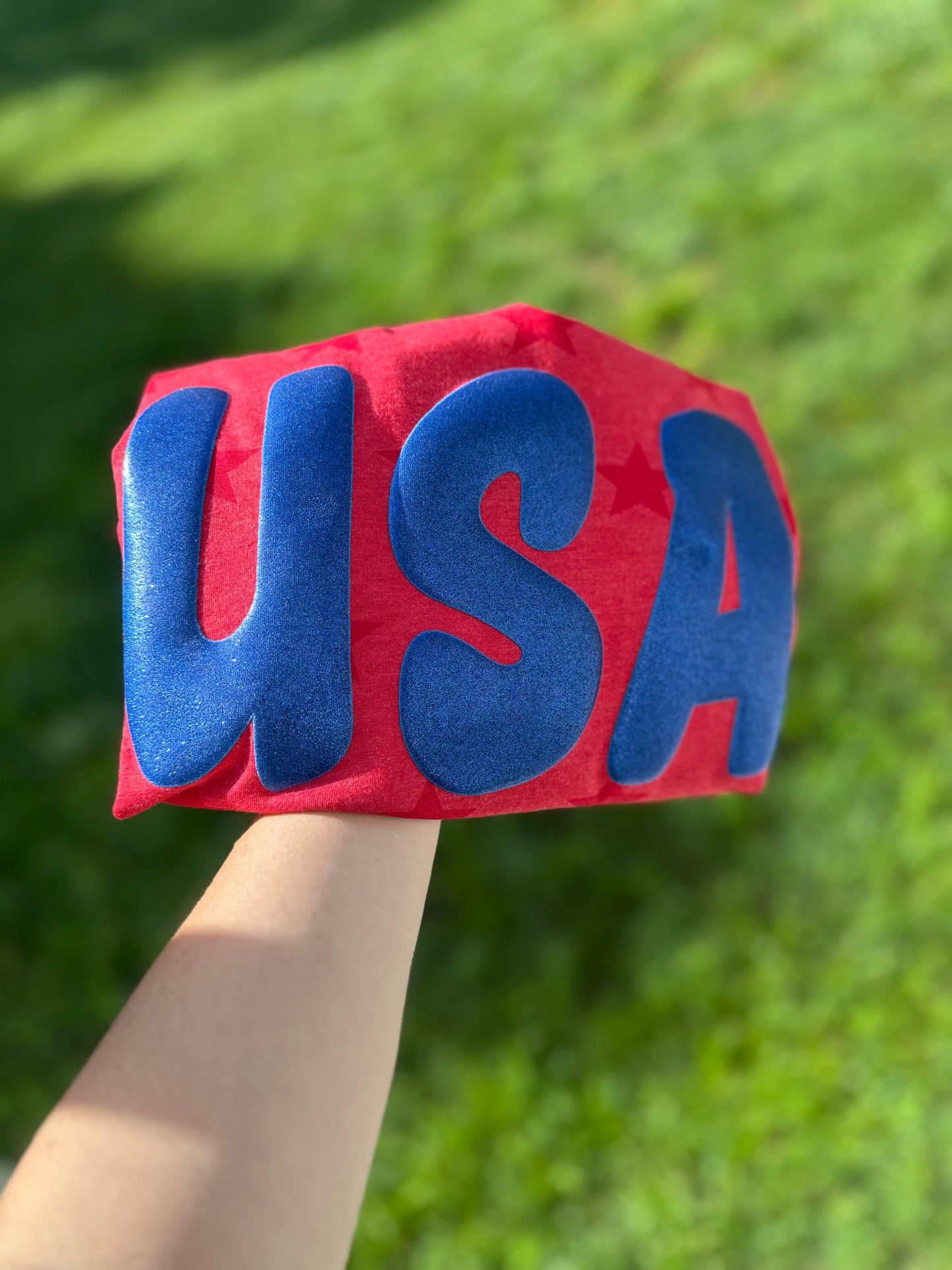 USA Puff Glitter Star T-Shirt