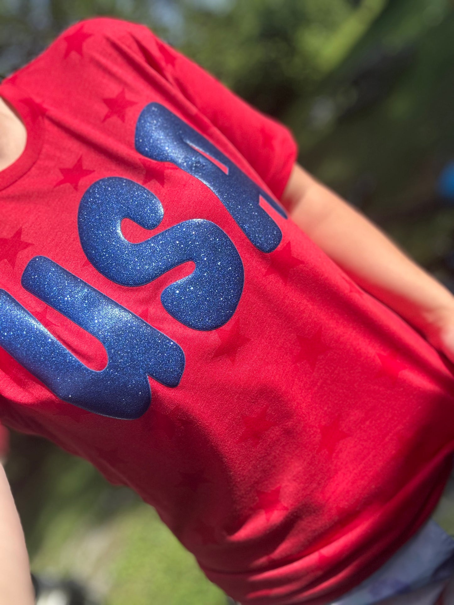 USA Puff Glitter Star T-Shirt